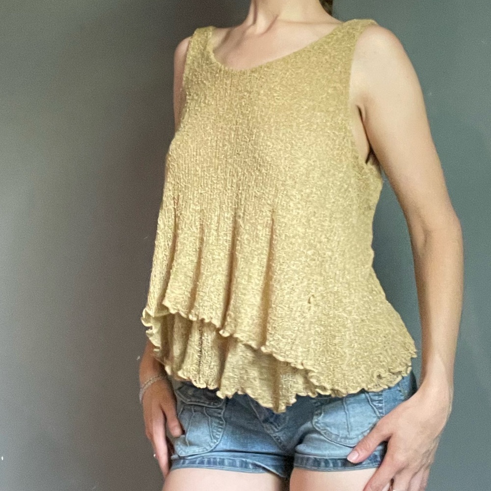 tan flowy knit tank